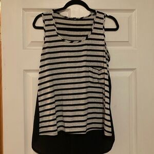 Striped Black and White Women's Tank Top